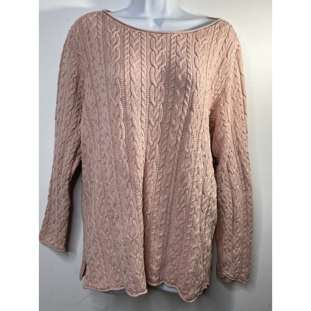 Ralph Lauren Light Pink Cable Knit Cotton Sweater Knit Classic Preppy Style 3X